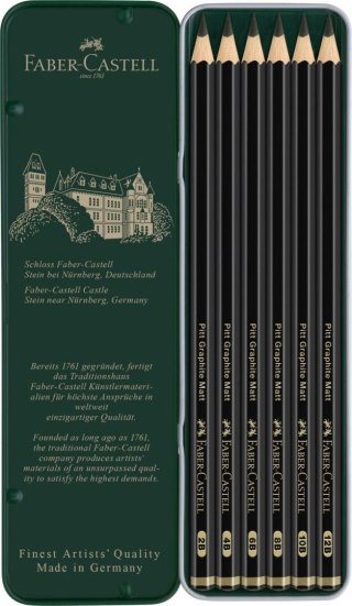 Ołówek artystyczny Pitt Graphite Matt 6 szt (różne) Faber Castell (115207 FC)