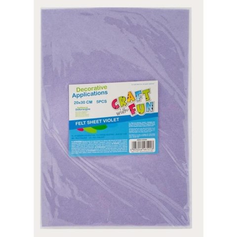 Ozdoba filcowa 20x30x5szt fiolet 20x30 Craft with Fun (439306)