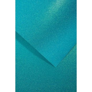 Papier ozdobny (wizytówkowy) brokatowy A4 błękitny 210g Galeria Papieru (208109)