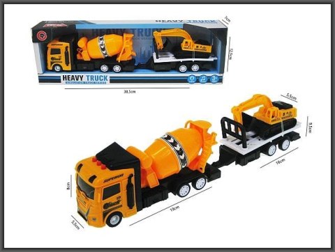 Samochód Auto Budowlane z przyczepą ze światłem i z dźwiękiem Hipo (H13265)