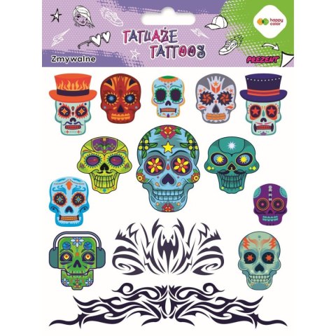 Tatuaż zmywalny BLUE SKULLS Happy Color (HA 4261 1520-UH02)