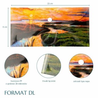 Teczka plastikowa na zatrzask Rzeka Vista DL mix 28 mic. Narcissus