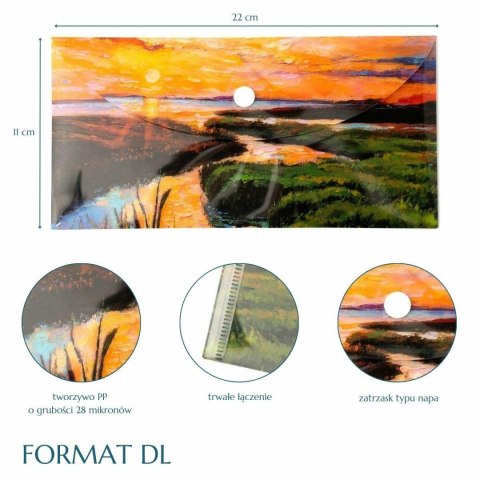 Teczka plastikowa na zatrzask Rzeka Vista DL mix 28 mic. Narcissus