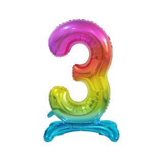 Balon gumowy Beauty&Charm cyfra stojąca tęczowa tęczowa 750mm 30cal Godan (BC-AST3)