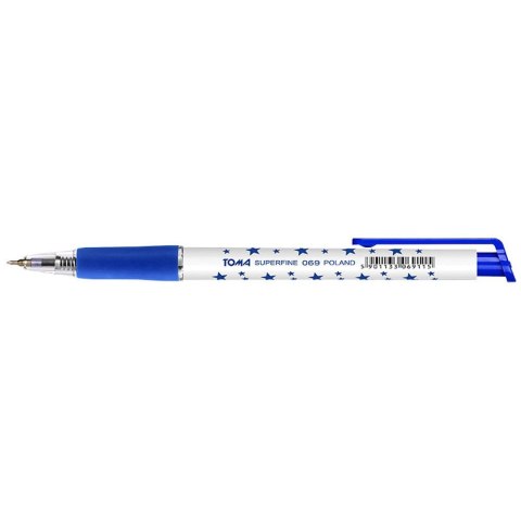Długopis niebieski gwiazdki wkład niebieski 0,5mm Toma (TO-069)