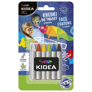 Farba do malowania twarzy 6 kolor. Kidea (KDT6KA)