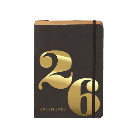 Kalendarz książkowy (terminarz) 2026 KRAFT DNS A5 Antra (ZŁOTY)