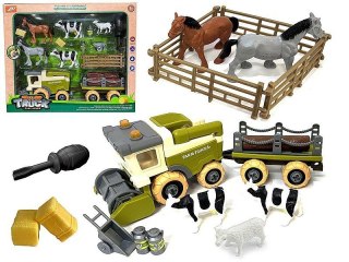 Kombajn zestaw farma, kombajn do skręcania, ze śrubokrętem, zwierzęta, zagroda Adar (622364)