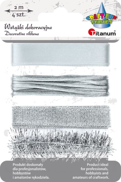 Wstążka Craft-Fun Series 4 wzoryx2 [mm x m] srebrna Titanum (709047)
