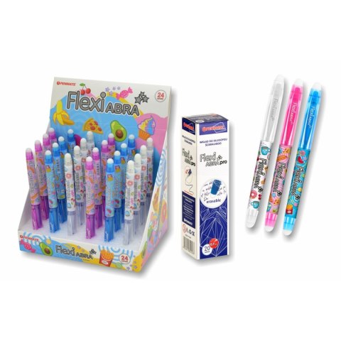 Zestaw piśmienniczy FLEXI ABRA FOOD 24 długopisów+ 20 wkładów Flexi (TT8534)