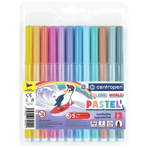 Flamaster 7550/12 pastel 12 kol. Centropen (775501209)