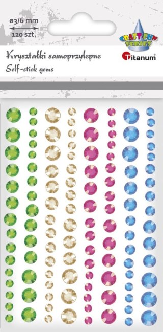 Kryształki Craft-Fun Series samoprzylepne Pastelowe kropki mix Titanum