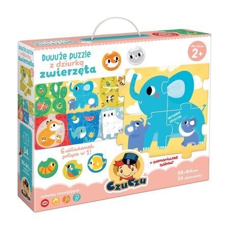 Puzzle z dziurką Zwierzęta 34 el. Czuczu (491545)