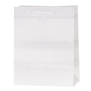 Torba prezentowa torebka lux brok Biała A3 [mm:] 310x480x 120 Rozette (5907354048502)