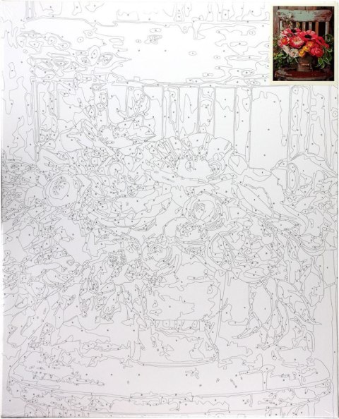 Zestaw kreatywny Malowanie po numerach 40x50cm Bukiet na krześle Flamingo Line (FYS164)