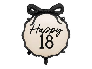 Balon foliowy pastylka Happy 18, 47,5x45 cm 18cal Partydeco (FB266-18)