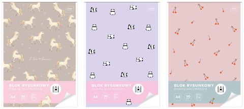 Blok rysunkowy bloki 5902277314529 A4 białe 90g 50k Interdruk