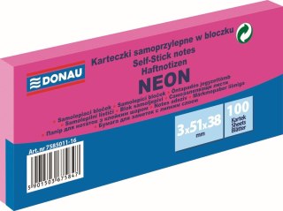 Notes samoprzylepny (karteczki) Neon różowy 300k [mm:] 51x38 Donau (7585011-16)