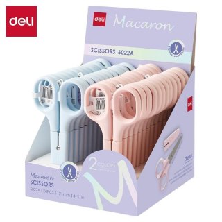 Nożyczki Macaron szkolne z osłoną 12,2cm Deli (E6032)
