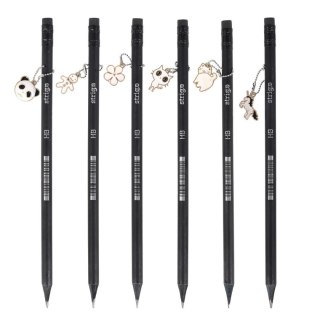 Ołówek z czarnego drewna z gumką HB Strigo (SSC385)