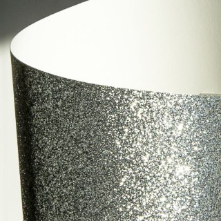 Papier ozdobny (wizytówkowy) brokatowy srebrny A4 srebrny 210g Galeria Papieru (208105)