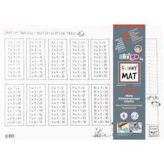 Podkład na biurko FUNNY MAT WHITE tabliczka mnozenia SFU1034 polipropylen PP [mm:] 335x480 Strigo (8681378310346)