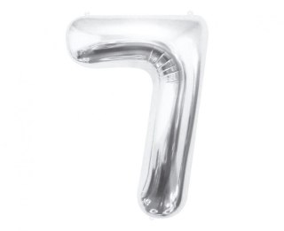 Balon foliowy Cyfra 7, srebrna, 85 cm 85cal Godan (BC-HSR7)
