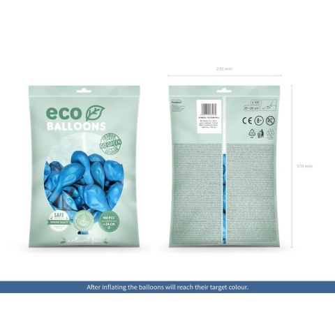 Balon gumowy Metalizowane Eco Balloons niebieski jasny 260mm Partydeco (ECO26M-001J)