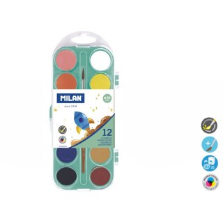 Farby akwarelowe 12 kolor. Milan (053312P)