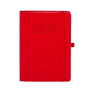 Kalendarz książkowy (terminarz) 2026 MEMOFIX TDW A5 Antra (CZERWONY)