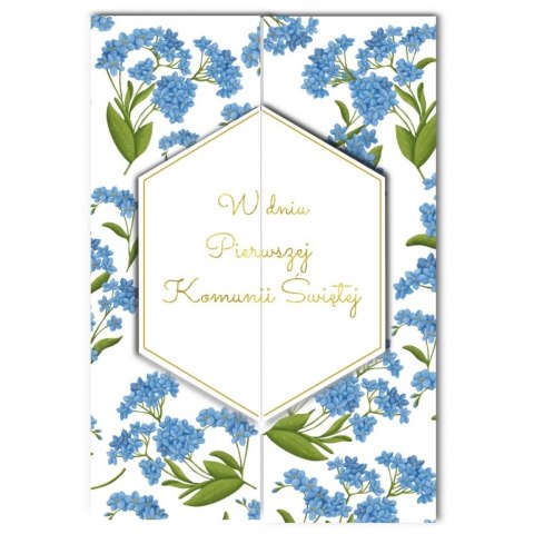 Kartka składana Karnet A5 KOMUNIA ROZ NIEZAPOMINAJKA A5 Henry (5907465664899)