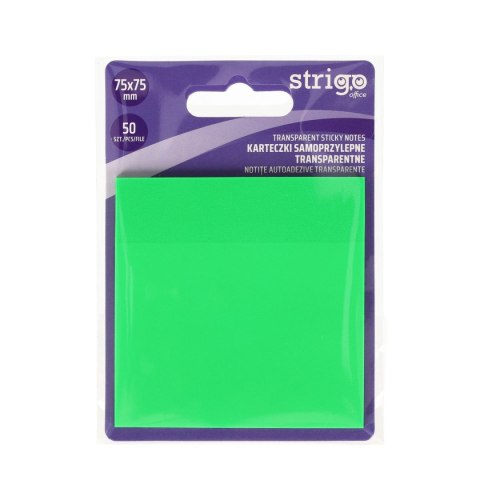 Notes samoprzylepny (karteczki) NEONOWE zielony 50k [mm:] 75x75 Strigo (SSN033)