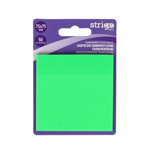 Notes samoprzylepny (karteczki) NEONOWE zielony 50k [mm:] 75x75 Strigo (SSN033)