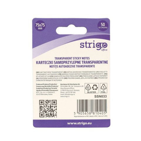 Notes samoprzylepny (karteczki) NEONOWE zielony 50k [mm:] 75x75 Strigo (SSN033)