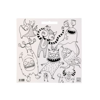 Podkład na biurko FUNNY MAT white SŁODKIE POTWORKI sfu400 biała polipropylen PP [mm:] 400x400 Strigo (8681379304009)