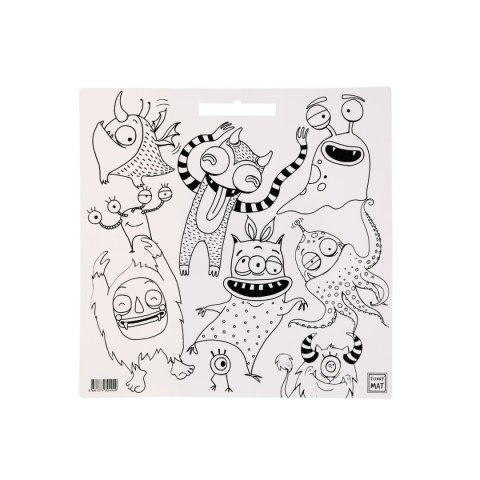 Podkład na biurko FUNNY MAT white SŁODKIE POTWORKI sfu400 biała polipropylen PP [mm:] 400x400 Strigo (8681379304009)