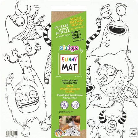 Podkład na biurko FUNNY MAT white SŁODKIE POTWORKI sfu400 biała polipropylen PP [mm:] 400x400 Strigo (8681379304009)
