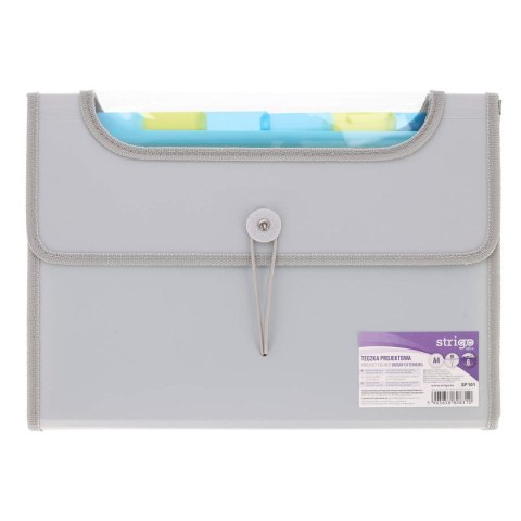 Teczka z przegródkami 6 przekładek PP szara 590565880310 A4 kolor: szary 6 przegródek Strigo (SF101)