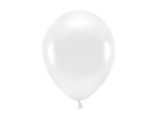 Balon gumowy Metalizowane Eco Balloons biały 260mm Partydeco (ECO26M-008)
