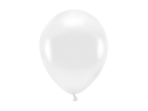 Balon gumowy Metalizowane Eco Balloons biały 260mm Partydeco (ECO26M-008)