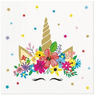 Serwetki Lunch Unicorn Party mix nadruk bibuła [mm:] 330x330 Paw (SDL139100)