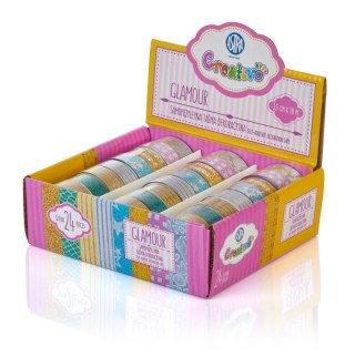 Taśma ozdobna Taśma dekoracyjny glamour disp.24szt. 15x10 [mm x m] mix Astra Creativo