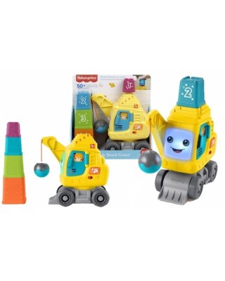 Zabawka edukacyjna Wesoły dźwig Układaj i licz + 4 klocki Fisher Price (HWY64)