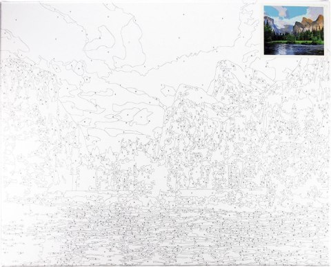 Zestaw kreatywny Malowanie po numerach 40x50cm Park Narodowy Yosemite Flamingo Line (FSY131)