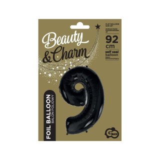 Balon foliowy cyfra 9 CZARNA 45cal Godan (FG-C85CZ9)