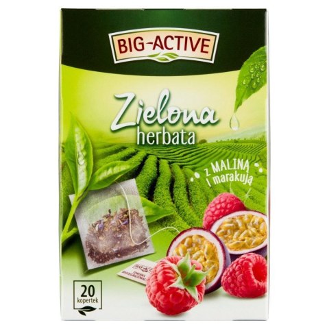 Herbata zielona malina z marakują 20 saszetek Big Active