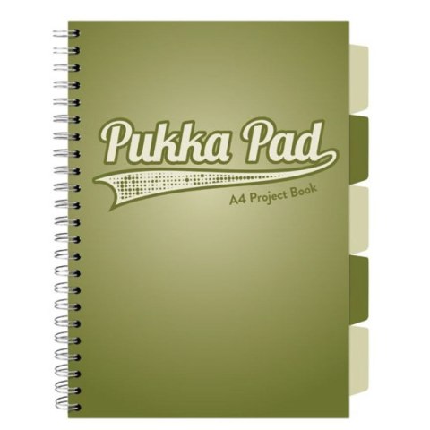 Kołozeszyt (kołonotatnik) BOOK OLIVE GREEN A4 kratka 5032608031068 A4 80g krata Pukka (3106)