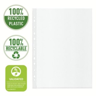 Koszulki na dokumenty Recycled groszkowa A4 kolor: bezbarwny typu U 70 mic. Esselte (627493)