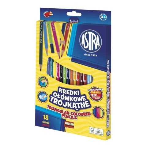 Kredki ołówkowe trójkątne 18 kol. Astra (312023001)