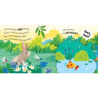 Książka dla dzieci A kuku! Na łące. Filcowe klapki i lusterko